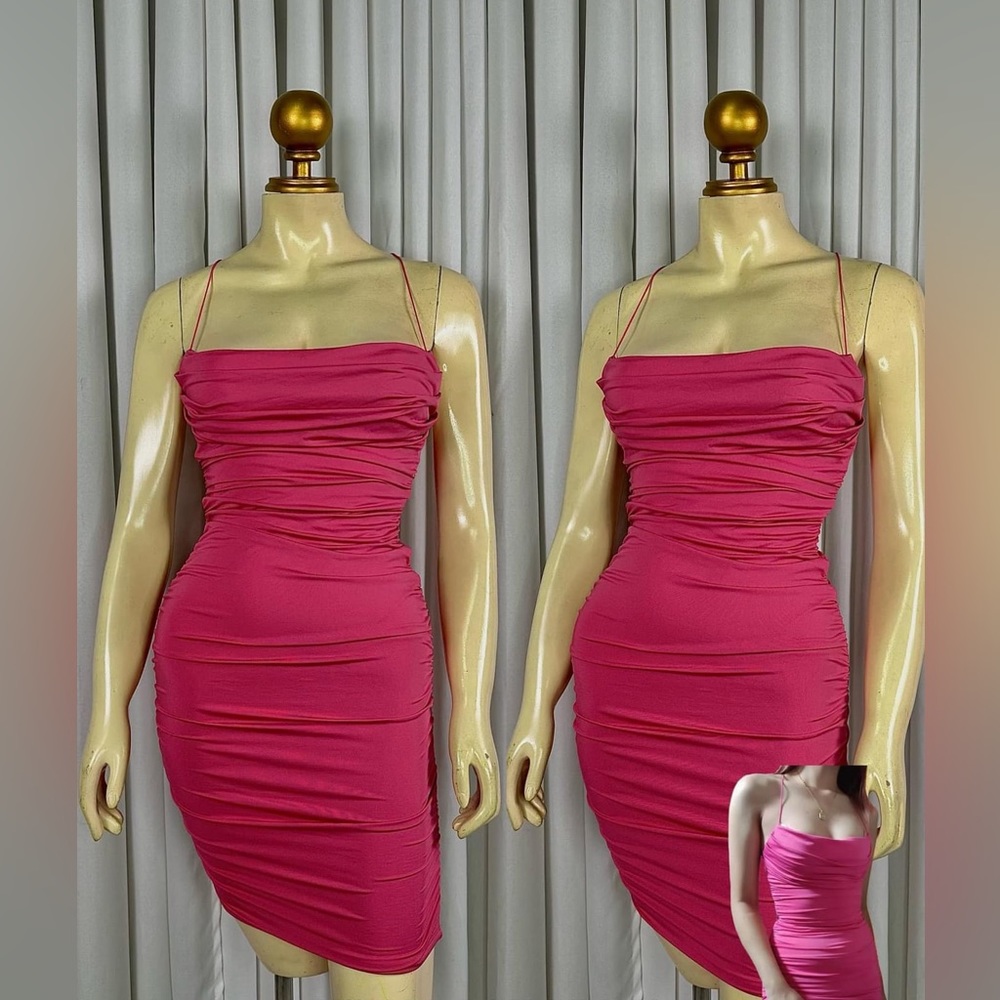 OH POLLY COWL HEARTED MINI DRESS IN HOTPINK✨ - Picture 3 of 3